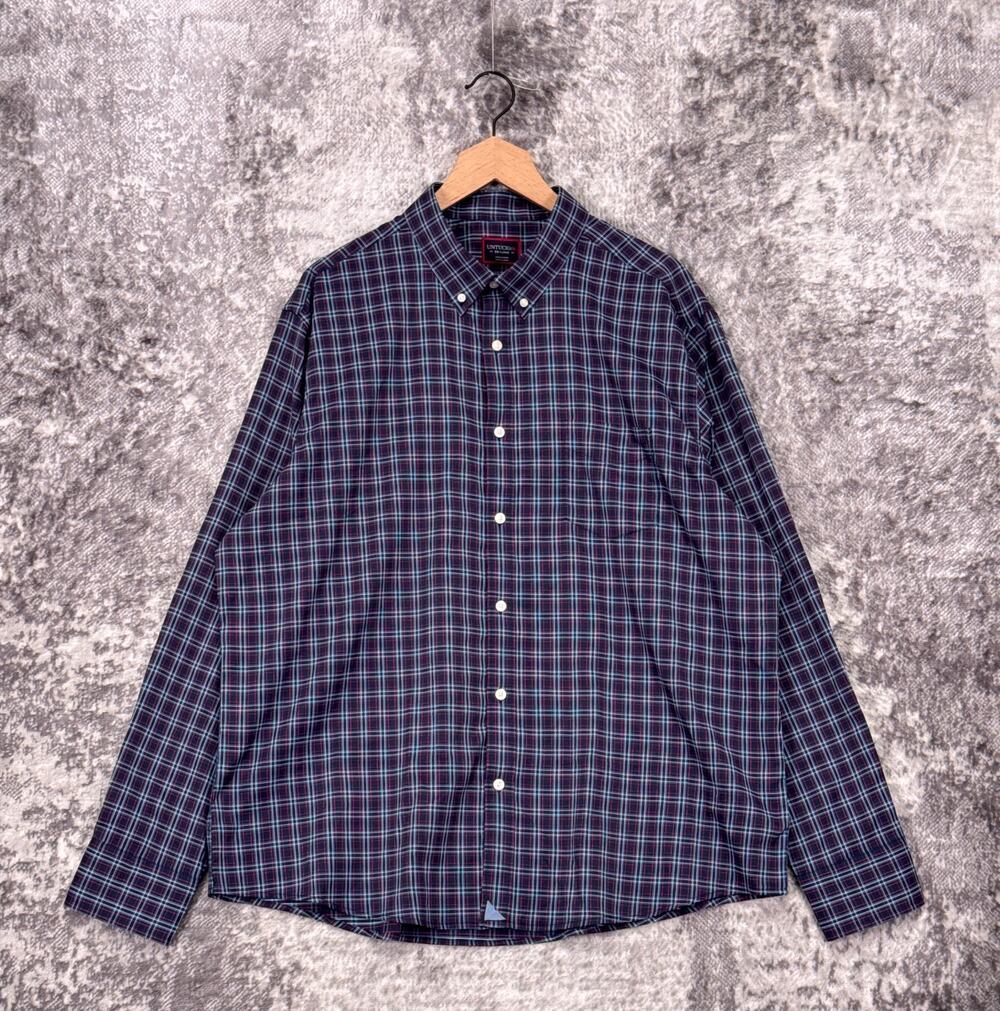 Untuckit Martinet Shirt XXL Mens Plaid Wrinkle Free Performance Button - Picture 1 of 8